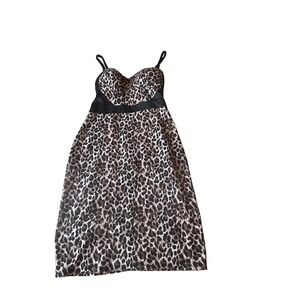 Bra‎ Tops XS Leopard Print Dress Sleeveless Mini Party Bodycon